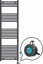 Bol.com Handdoekradiator Elektrisch met Digitale Thermostaat - Radiator Badkamer - 1800 × 600 mm - Mat zwart - 900 Watt aanbieding