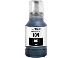 Huismerk geschikt voor Epson 104 XL Zwarte Inkt - Geschikt voor EcoTank ET-1810 - ET-2721 - ET-2814 - ET-2820 - ET-2825
