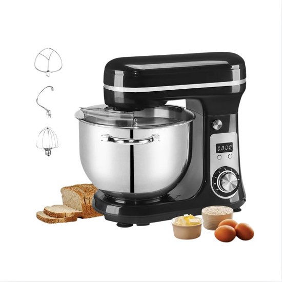 Stemily Keukenmachine - Keukenmixer - 1200W - RVS Mengkom(6L) - Keukenrobot - Foodprocessor - Met Garde, Deeghaak en Menghaak van Stemily — afbeelding 5