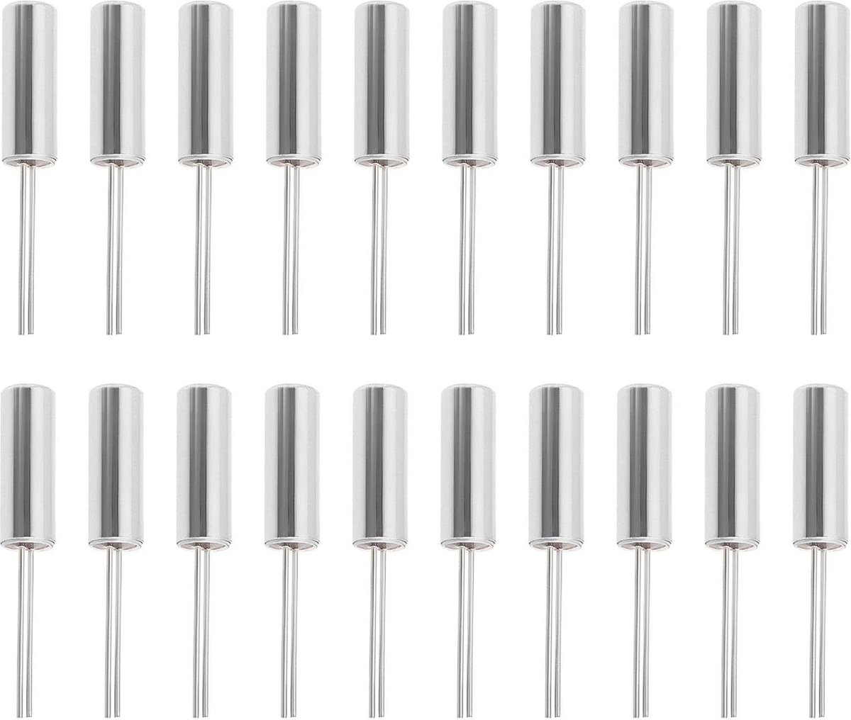 20pcs 32.768kHz Cylinder Shaped Crystal Oscillators 2x6mm Watch Crystal Replacements for TV Electronics PC Cards Electronic Meter