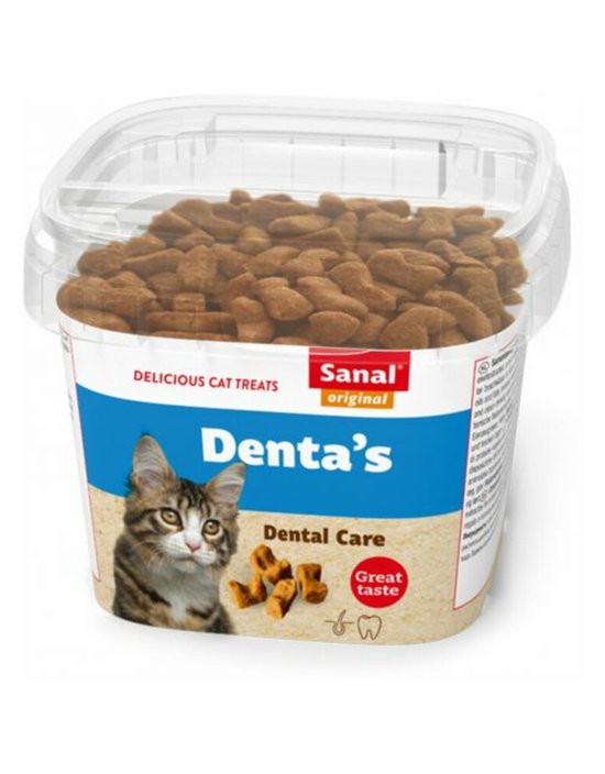 Sanal Denta Cup Kattensnoepjes - 6 x 75 gr - Voordeelverpakking