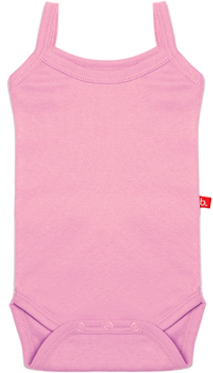 Romper bio katoen spaghettibandjes roze 74-80