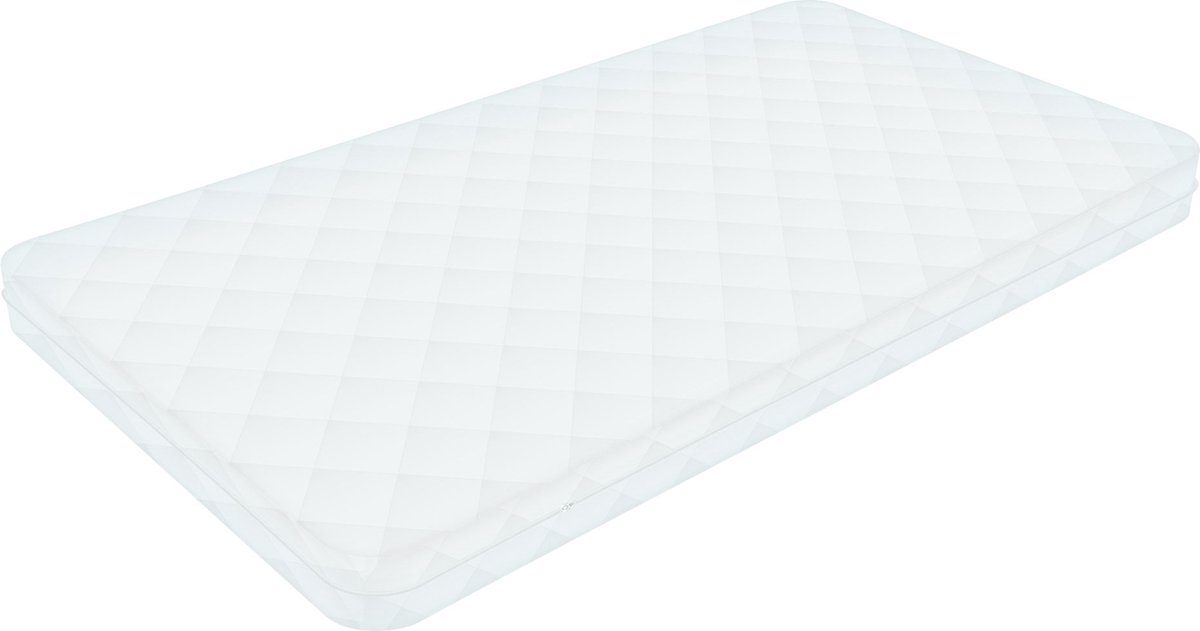ml-design kindermatras 60 x 120 x 10 cm, getest op schadelijke stoffen, Oeko-Tex 100 gecertificeerd, babymatras junior matras met rits en wasbare hoes, koudschuim matras voor ledikant babybedje Wit