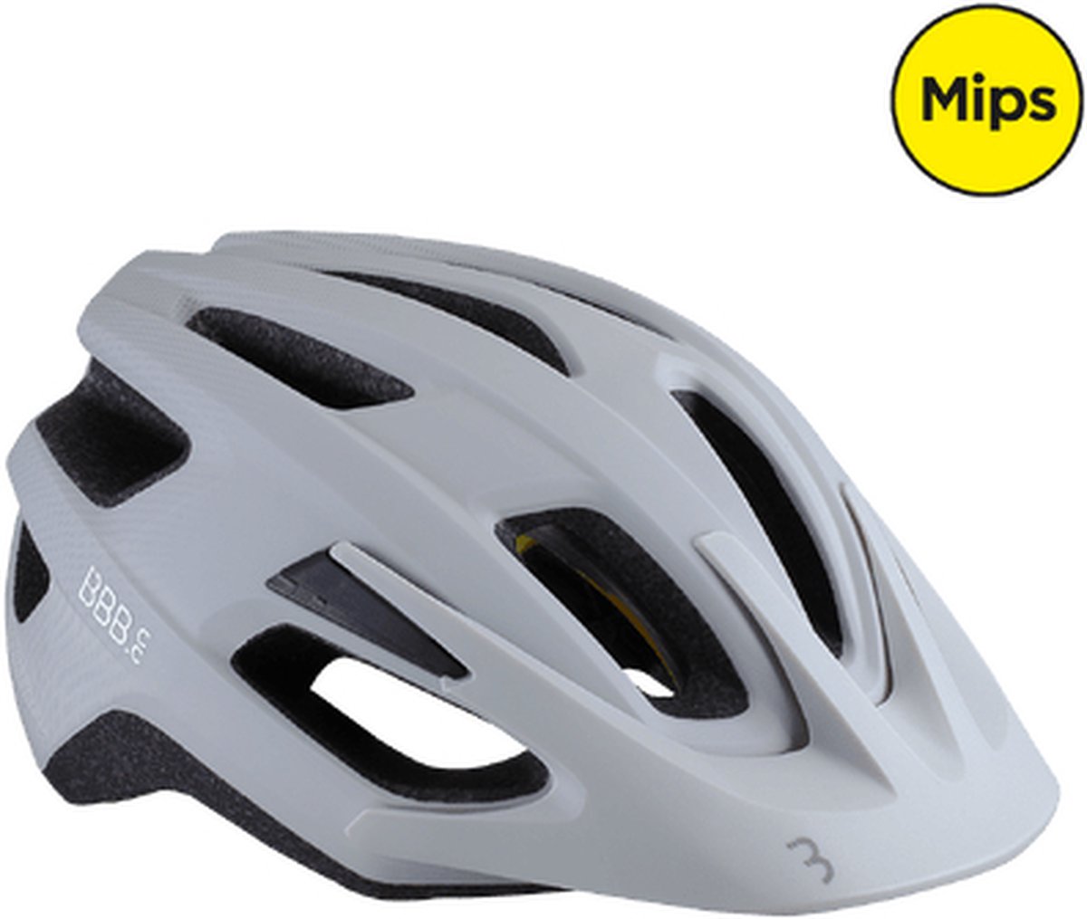 BBB Cycling Dune MIPS 2.0 Fietshelm Volwassenen - MTB Helm & Racefiets helm - Wielrenhelm - Fietshelm Dames - Fietshelm Heren - Mat Grijs/Wit- Maat S - BHE-22B