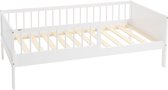 ML-Design naturel serie kinderbed 80x160 cm wit met lattenbodem uitvalbescherming en massief grenenhout stabiel houten bed voor meisjes en jongens junior bed met speelbed kinderbed design en stevig vloerbed voor peuters en kinderen