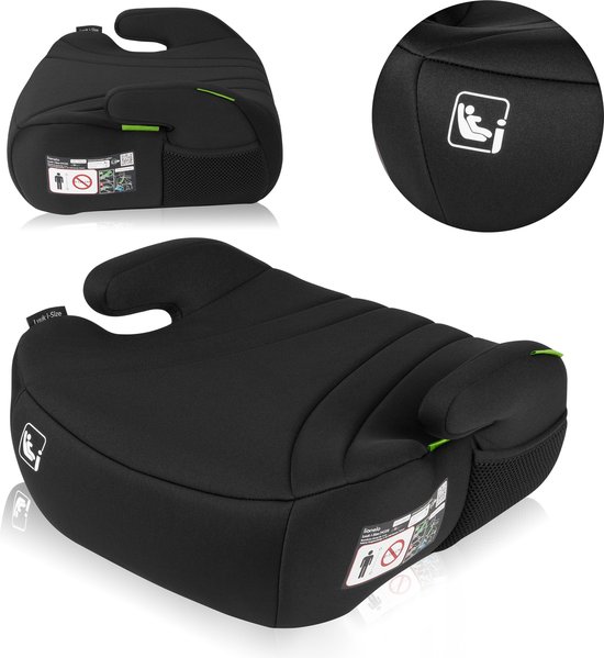 Lionelo Luuk i-Size - Zitverhoger - voor Kinderen ong. 6-12 Jaar - i-Size norm 125-150 cm - Brede zitting met EPE-schuim - Ergonomische armleuningen - Wasbare hoes - Voorwaarts gericht - Licht en universeel