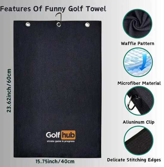Livano Golf Handdoek - Golfhanddoek - Golf Accessoires - Towel - Comfortabel - GolfHub - 2 Stuks van Livano — afbeelding 2