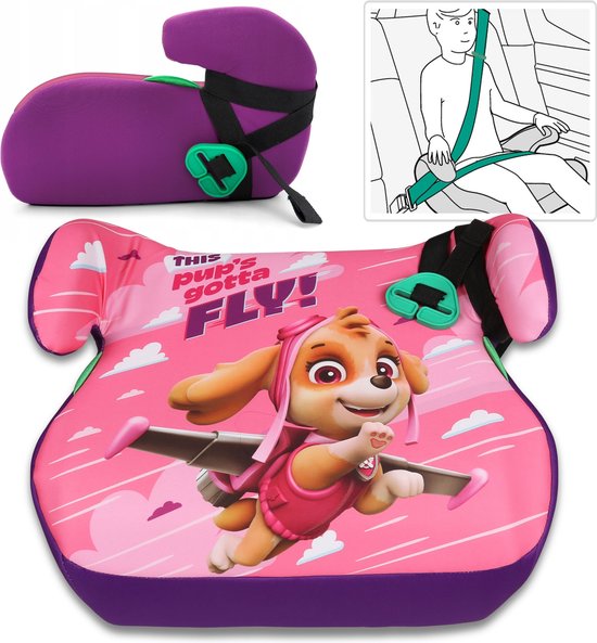 Paw Patrol Skye Kinderzitje, autostoel, standaard voor meisjes 15-36 kg, 125-150 cm