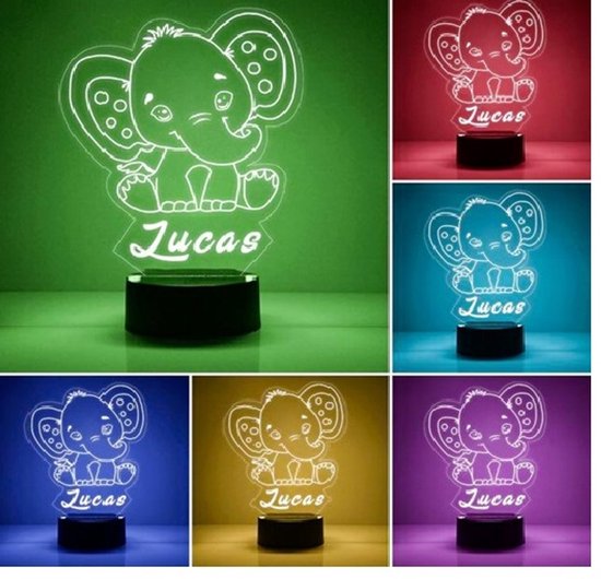Olifant lamp - naamlamp - dieren - verjaardag - cadeau van Gevonden! — afbeelding 3