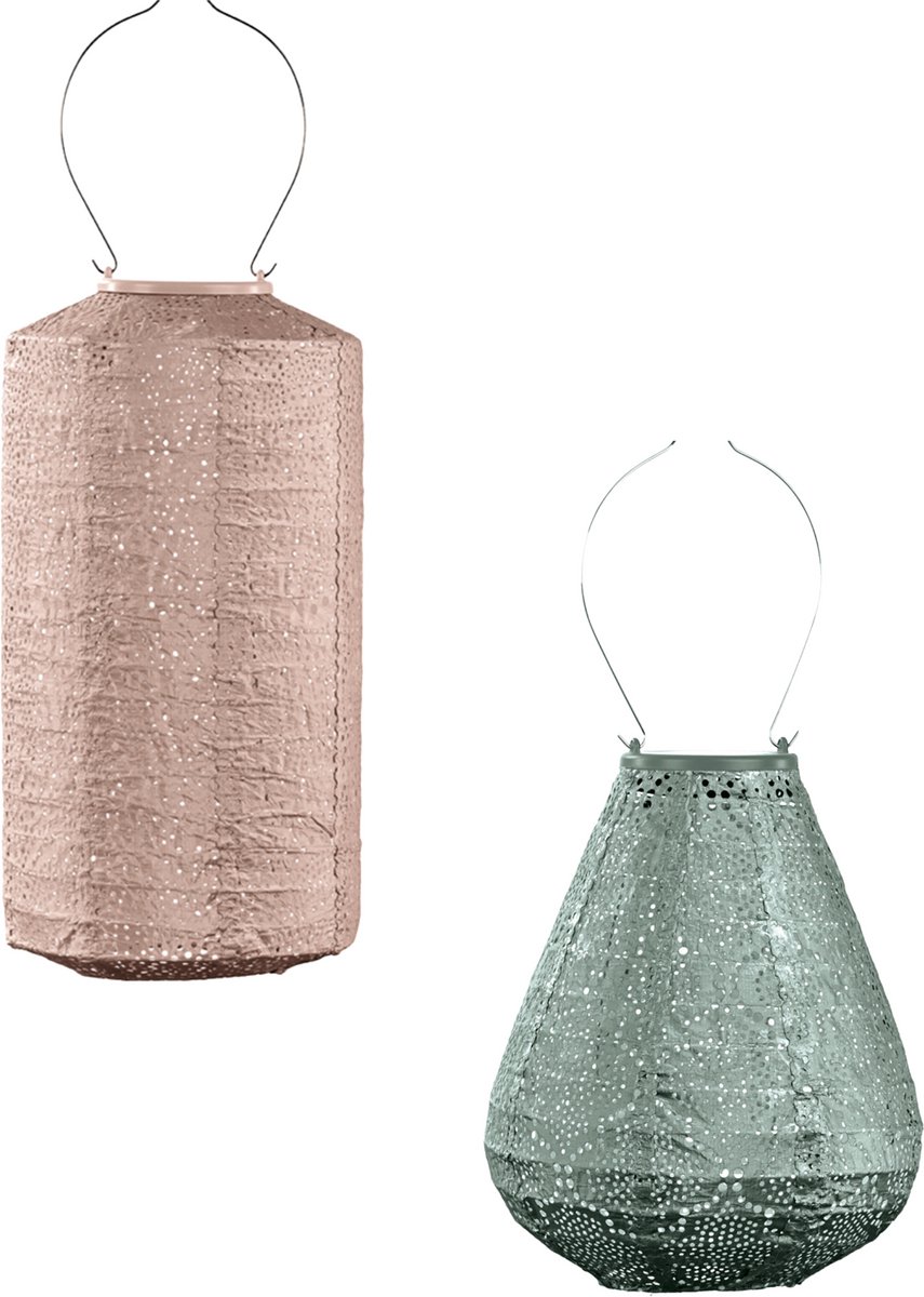 LUMIZ Solar Tuinverlichting - Tuinverlichting op zonne energie - Buitenlampjes - Tuinverlichting op zonneenergie - Buitenverlichting - Buitenlamp - Decoratie - Lelie Set - 2 stuks - Roze - Sage Groen