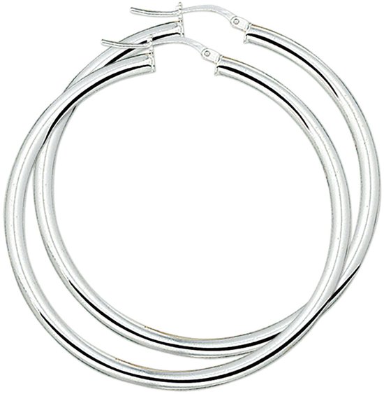 The Jewelry Collection Boucles D'oreilles Tube Rond - Argent