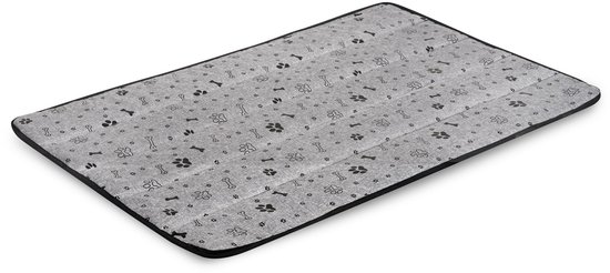 Tapis pour chien 120x80 cm imperméable motif os noir