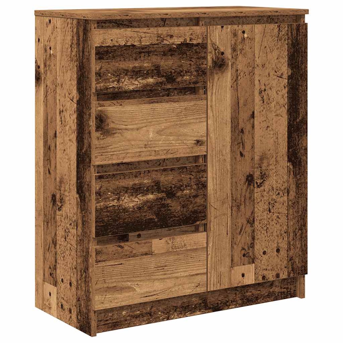 Dressoir met lades 71x35x84 cm spaanplaat zwart eikenkleurig