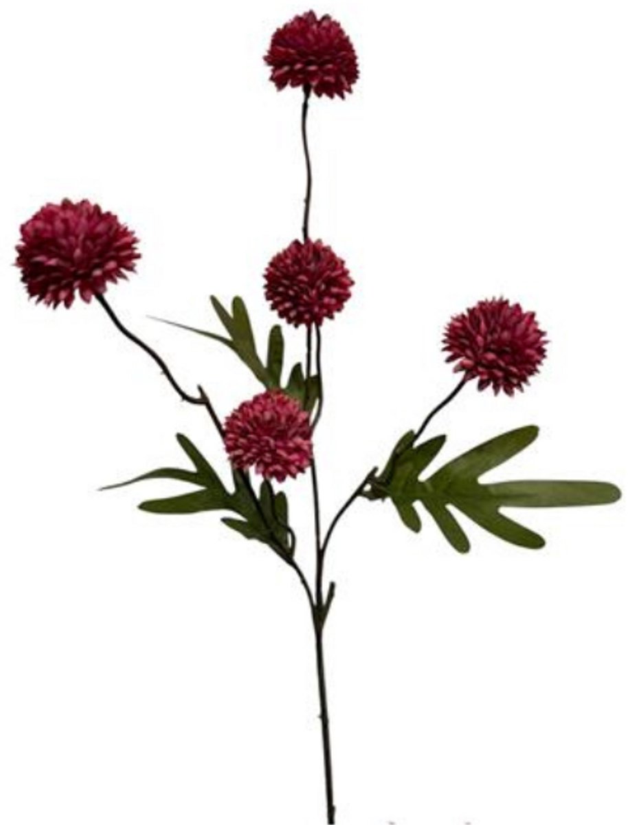 Deco4yourhome® - Zijdebloem - Dahlia - Pompon 52cm - Burgundy - Paars/Rood - 2stuks