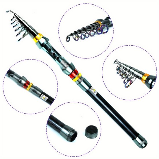 Dutchers® Werphengel 300cm met molen - 37-delige Telescopische Vishengel set - Vissen - Visspullen - Hengel voor Roofvissen - Hengelsport - Hengelset van Dutchers® — afbeelding 3