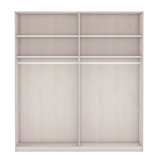Kledingkast Menta - 200x217x67 cm (BxHxD) - Salie Groen - Plaatmateriaal - Metalen Greeplijsten - Schuifdeurkast