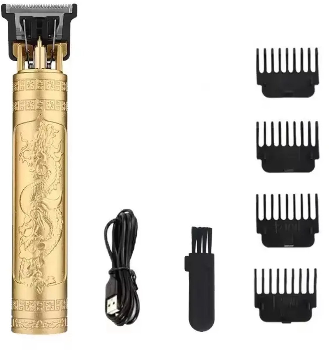 Vintage Feeling Baardtrimmer - Contouren tondeuse Unisex - Draadloos - Waterdicht - Gouden Draak - Vader Cadeautjes