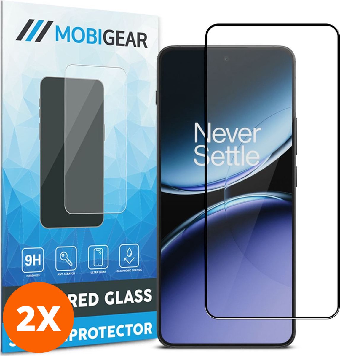 Mobigear Screenprotector geschikt voor OnePlus Nord 4 Glazen | Mobigear Premium Screenprotector - Case Friendly (2-Pack)