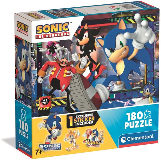 Clementoni - Kinderpuzzel - 180 Stukjes - Sonic - Puzzel Vanaf 7 Jaar | bol
