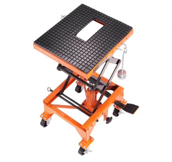 Foto: Mini schaarlift motorlift motorfietslift 158kg draagkracht oranje