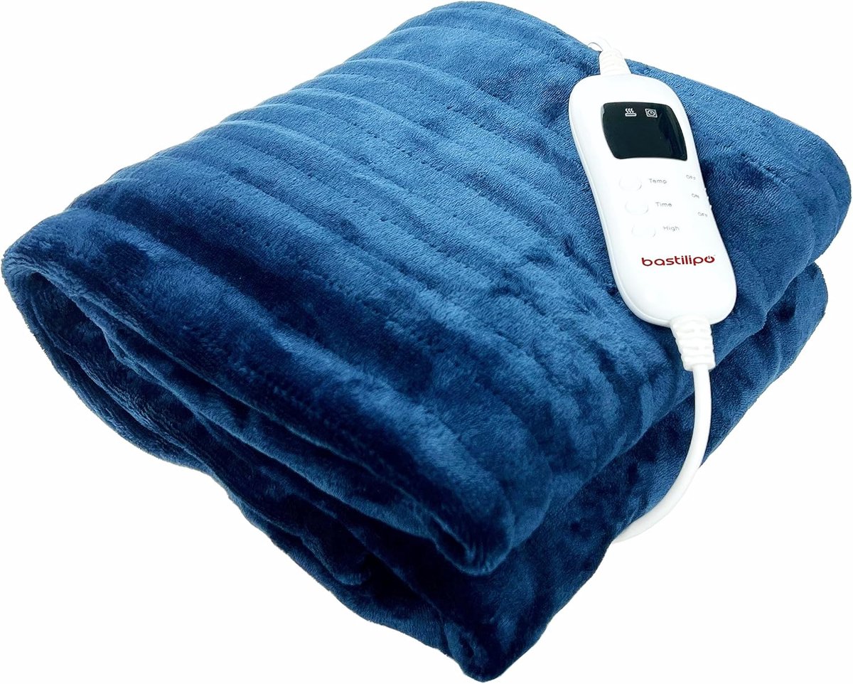 Elektrische Flanellen Deken - 120W - 180x130 cm - Blauw