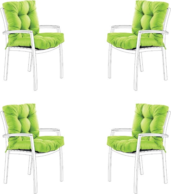 Chilly Piley Tuinstoelkussens High-Back - Waterdicht Rug- En Zitkussen Grijs