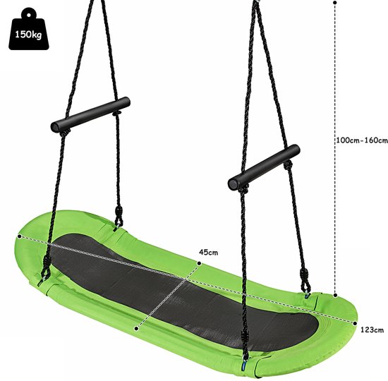 COSTWAY Nestschommel, Kinderschommel, Boomschommel, Hangschommel, Ronde Schommel Voor Binnen En Buiten, Schommel Voor Kinderen En Volwassenen, %c3%98 100 Cm (blauw Raket) 15706483156
