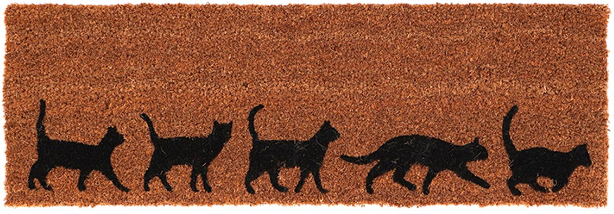 Esschert Design Deurmat kokos katten bruin