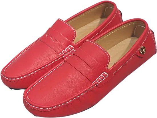 Nivard Loafers Heren - Met Hak - Herenschoenen - Instappers - Rood - Maat 47.5