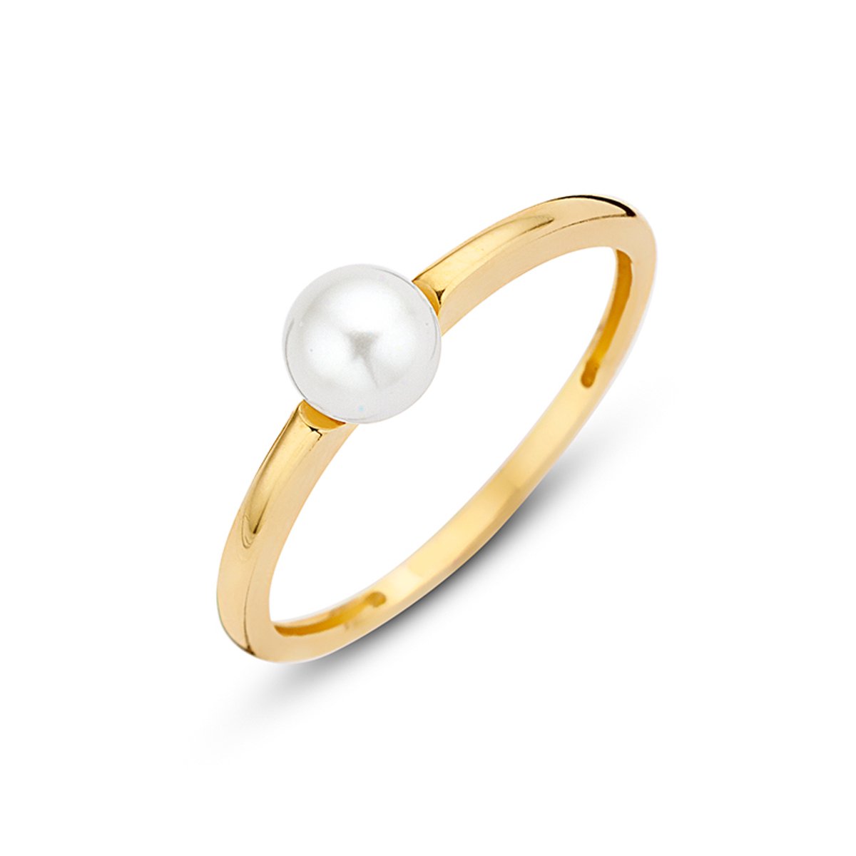 New Bling Goud 9NBG-0016-54 Dames Parel Ring - 5mm - maat 54 - Goud