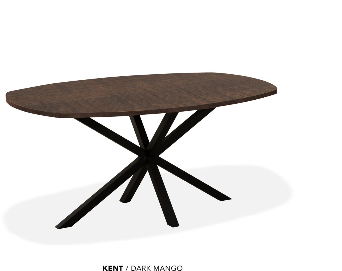 Maxfurn - Eettafel deens ovaal | Zeer krasvast | Kleur: Dark mango | Afm. 220x120cm