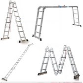Bol.com Telescopische Loft Ladder Luxe - 470CM - Opvouwbare Trapladder - Uitschuifbare Aluminium Ladder - Draagbaar - EN131 - Ma... aanbieding