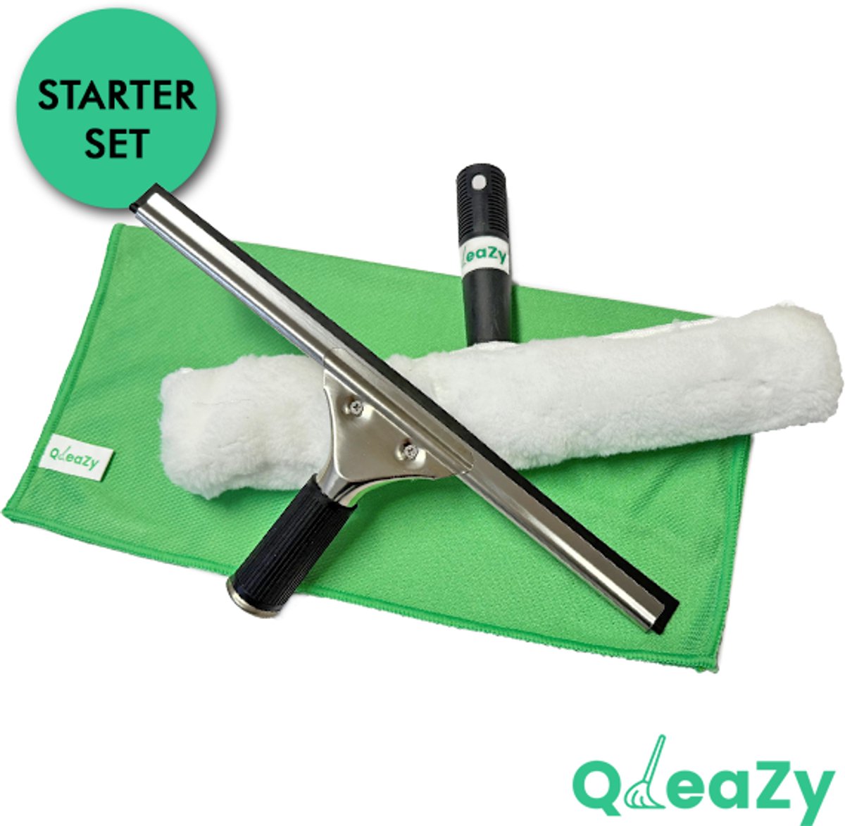 Goedkoopste Glazenwasser Set 25cm Starterskit 3-in-1 | Professionele Raamtrekker 25cm | Ramen Wassen | TOPDEAL!