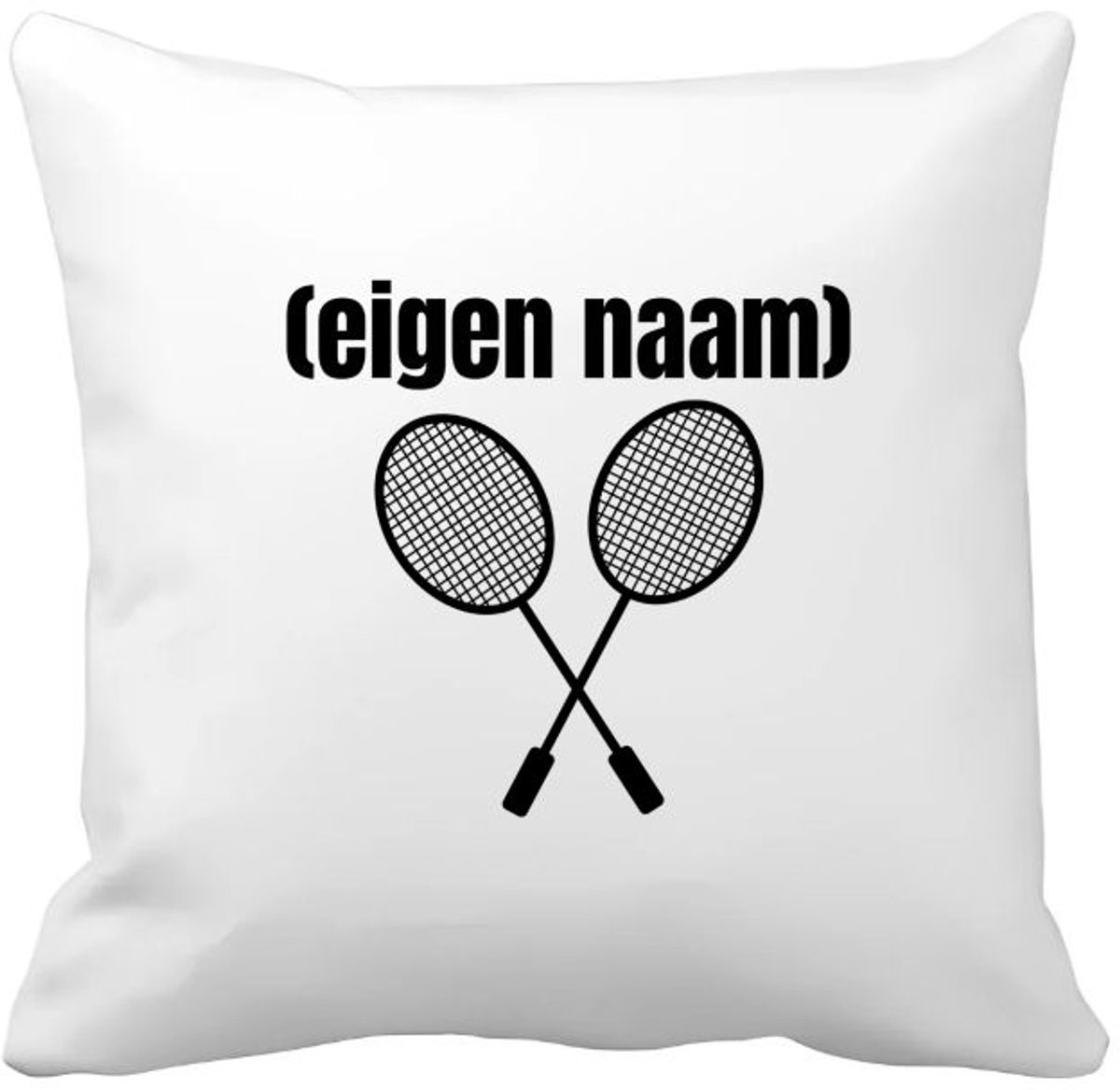 Akyol 2 badminton rackets met eigen naam Kussen hoes - Badminton - badmintonner - sport - verjaardag cadeau - kado - geschenk - 40 bij 40 cm Multicolor
