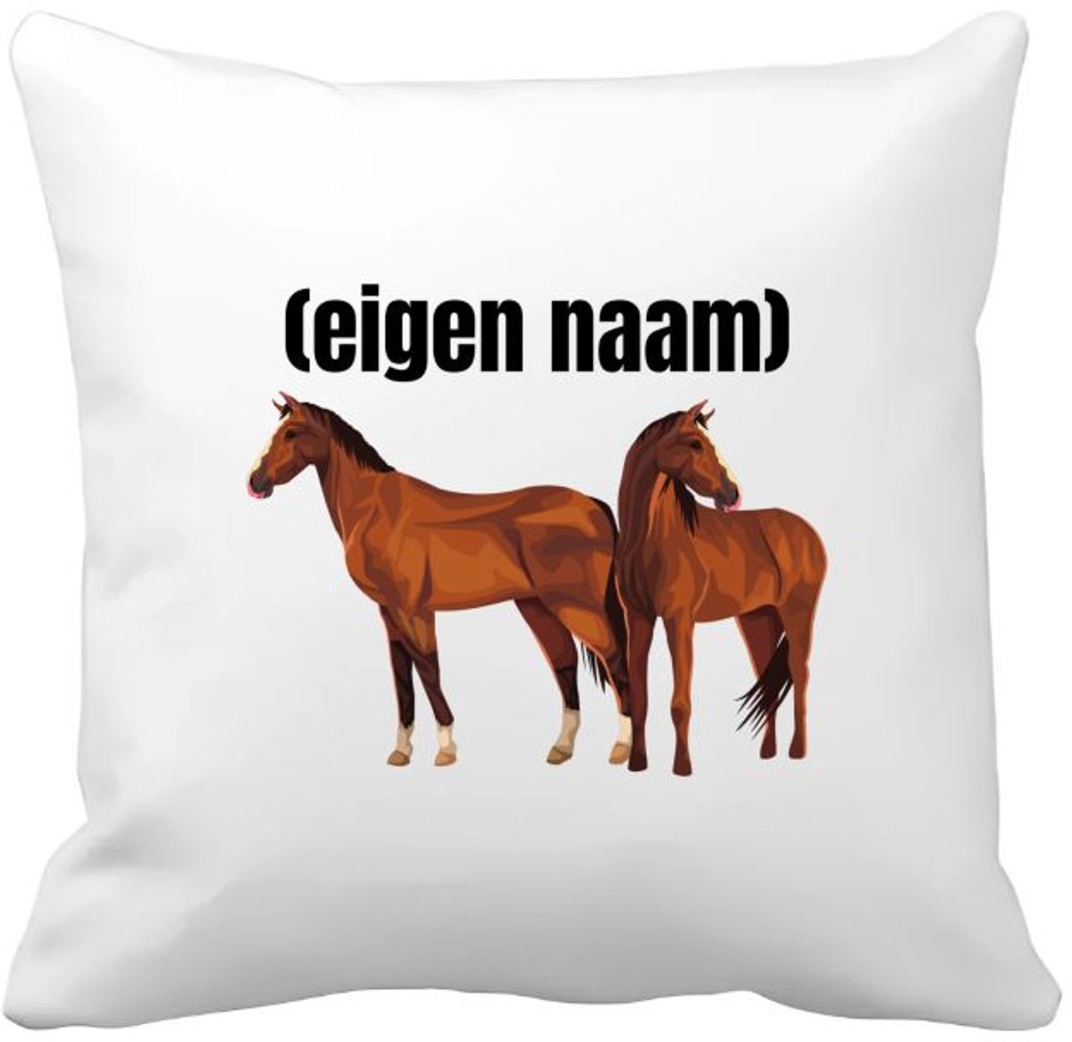 Akyol paarden Kussen hoes - Paarden - paardenliefhebebrs - met eigen naam - paarden spullen - gepersonaliseerd - 40 bij 40 cm Multicolor