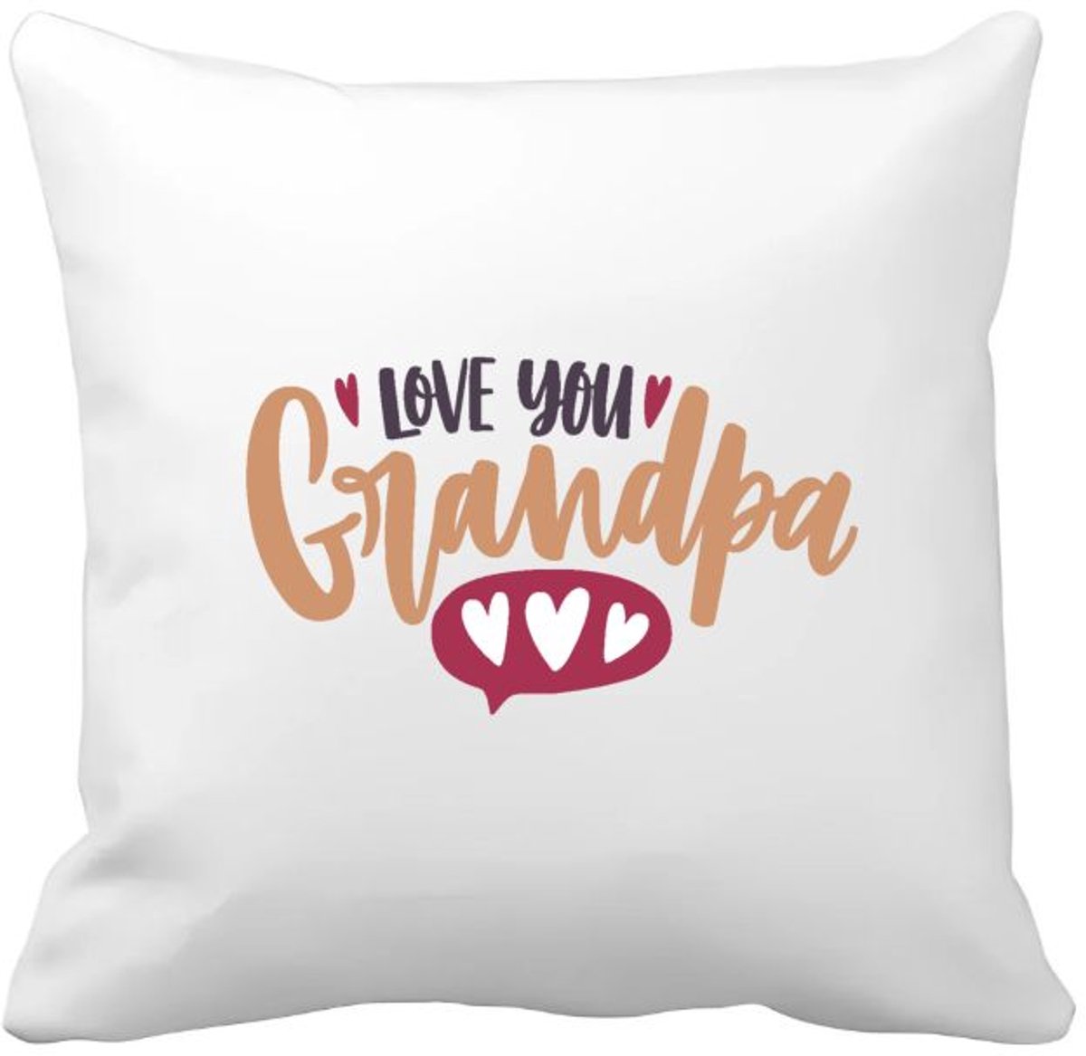 Akyol i love you grandpa Kussen hoes - Opa - opa - cadeautje - kado - verjaardag - geschenk - 40 bij 40 cm Multicolor