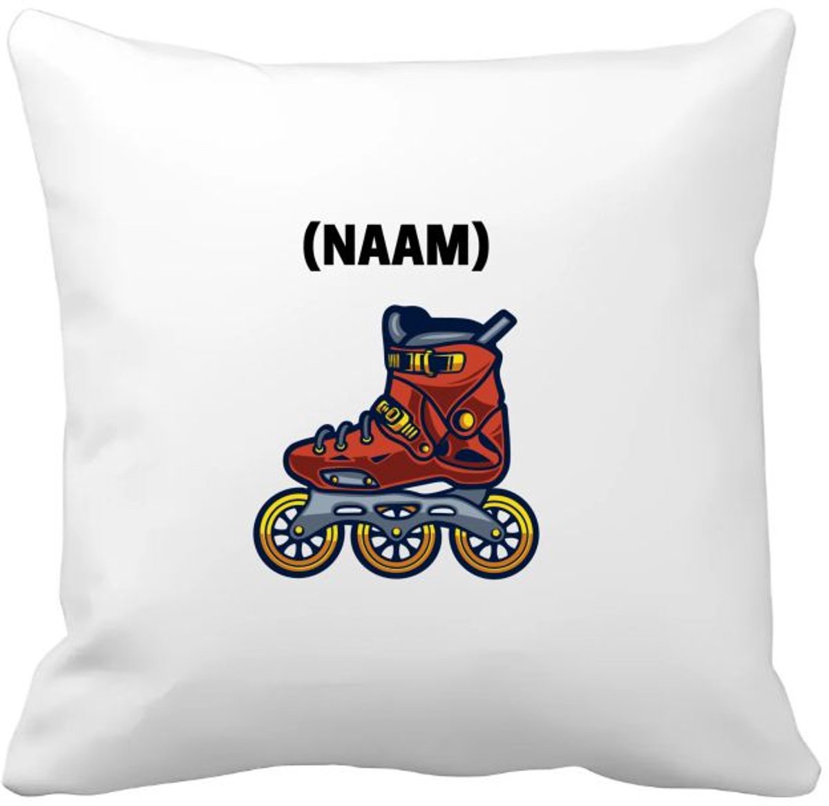 Akyol rolschaats met eigen naam Kussen hoes - Sport - fanatieke rolschaatsers - sport - verjaardagscadeau - klein cadeautje - kado - gift - geschenk - verrassing - 40 bij 40 cm Multicolor