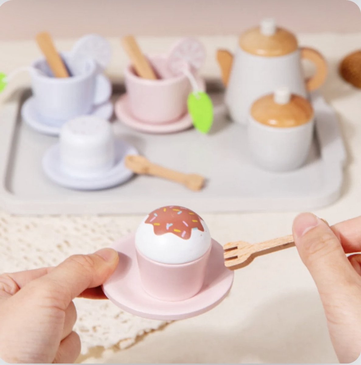 Happywood® Houten Thee Servies - Speelgoedtheeservies