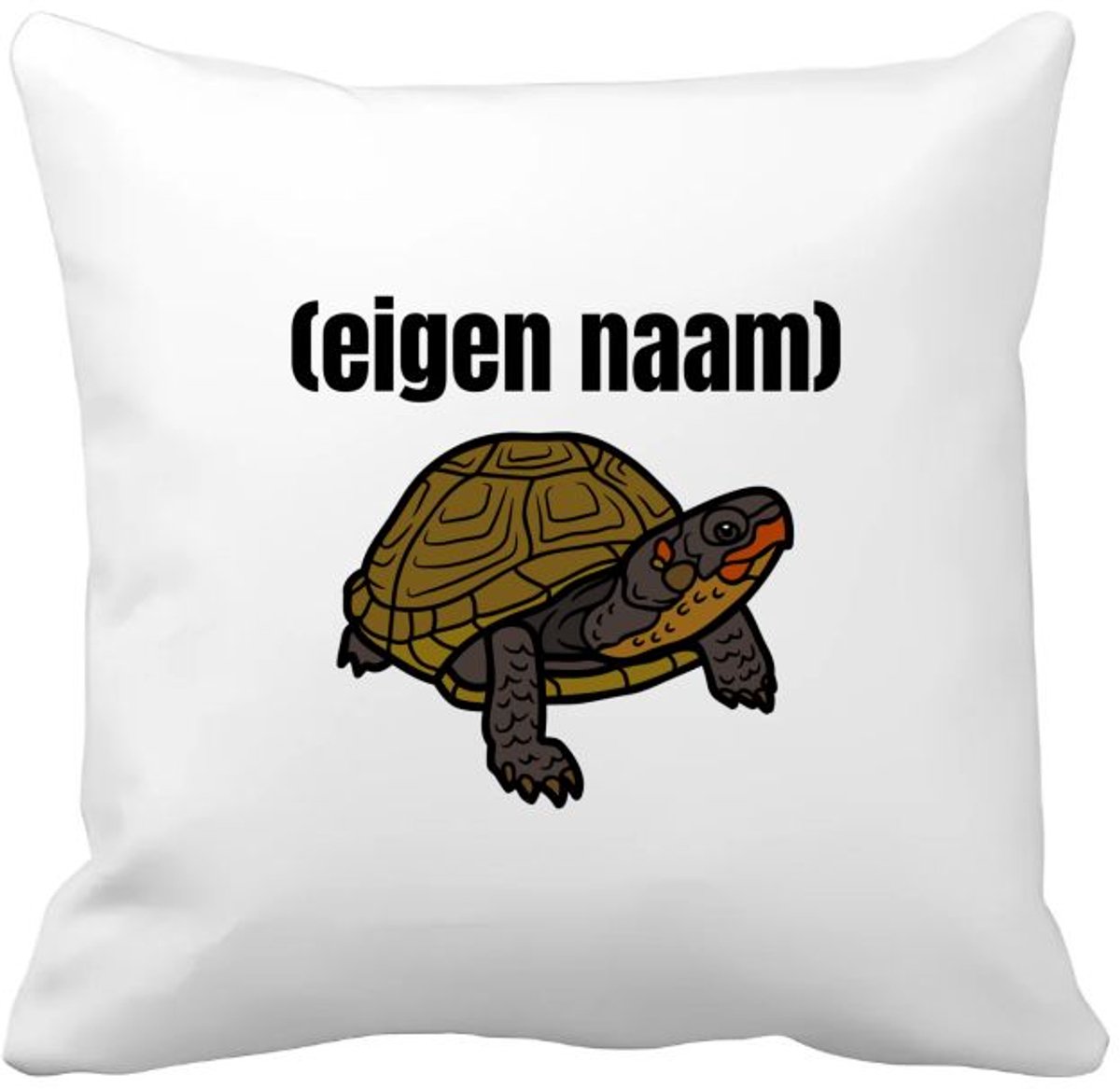 Akyol schildpad met eigen naam Kussen hoes - Schildpad - schildpad liefhebbers - iemand die houdt van schildpadden - verjaardag - cadeau - kado - geschenk - 40 bij 40 cm Multicolor