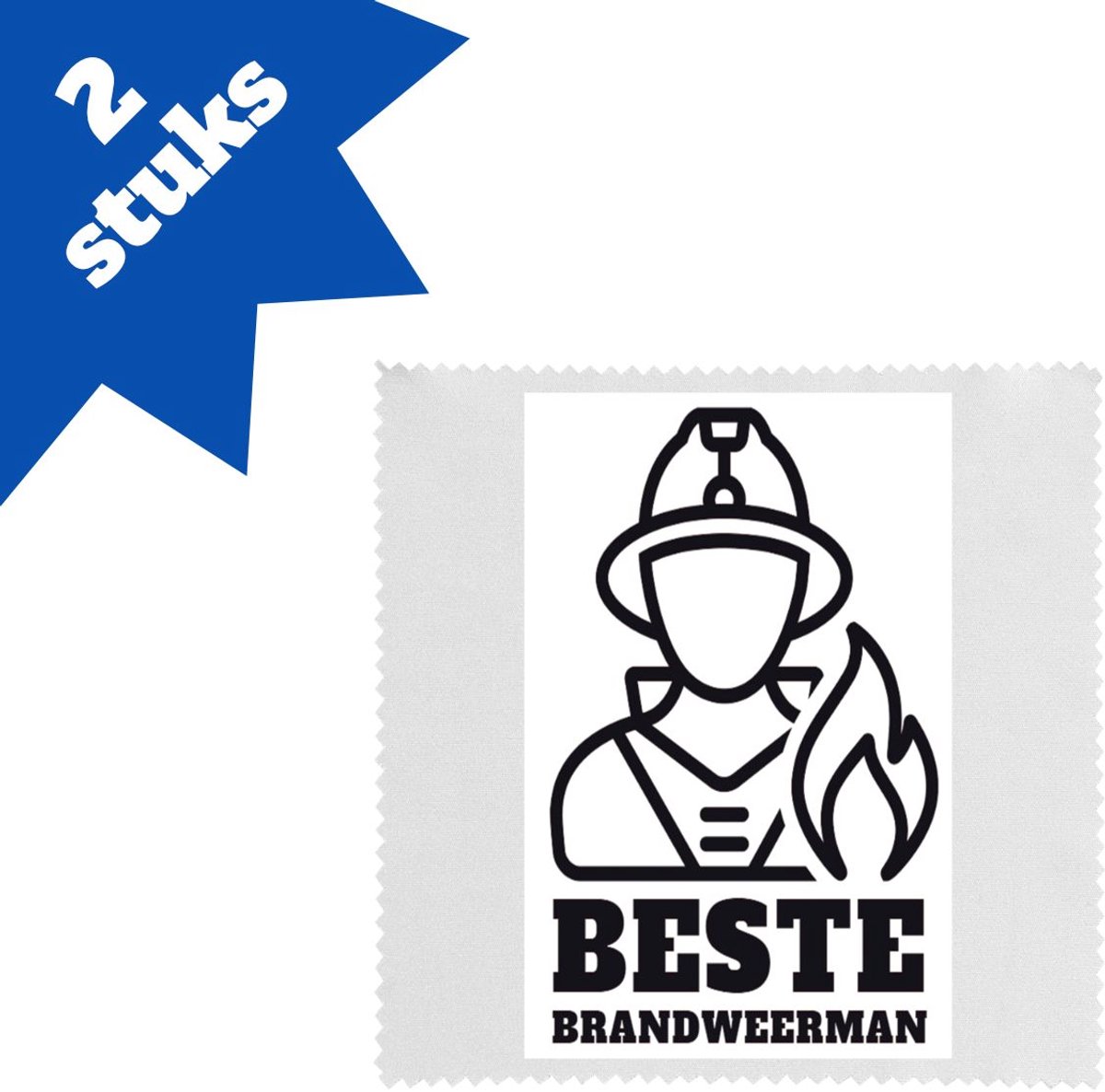 Akyol - beste brandweerman brillendoekjes - Beste brandweerman - collega - cadeau - 17,8 bij 17,8 cm - 2 stuks