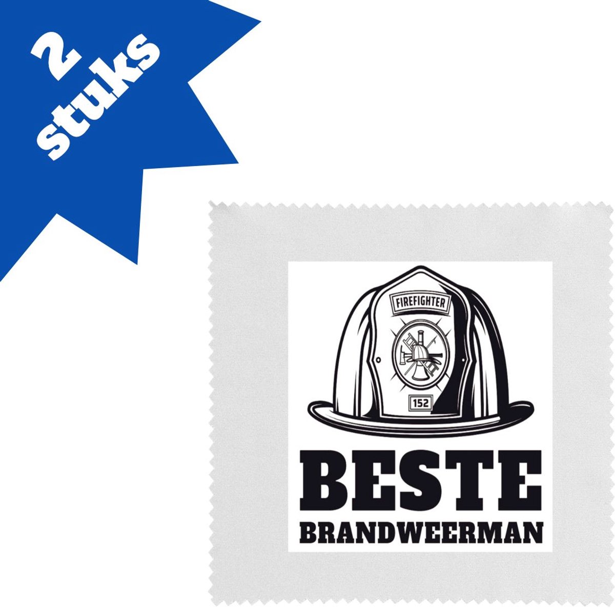 Akyol - beste brandweerman brillendoekjes - Beste brandweerman - collega - cadeau - 17,8 bij 17,8 cm - 2 stuks
