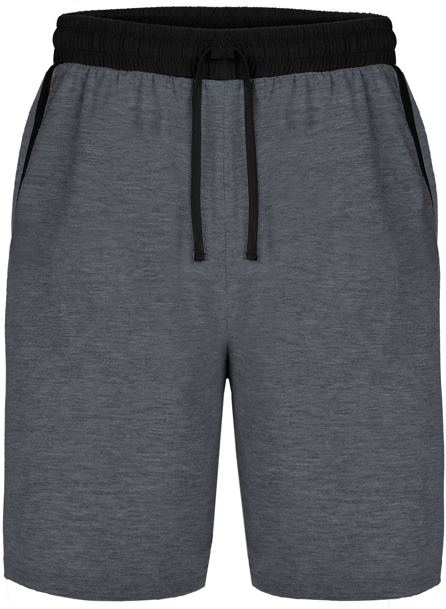 Ladeheid Heren Pajamabroek – Long – Elastische Tailleband met Koord - 100% Katoen - LA-LA40-253-PP - Donkermelange-Zwart - S