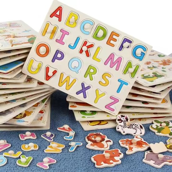Puzzel - Houten puzzel - Alfabet Puzzel - Educatief speelgoed - Speelgoed 1 jaar - 2 jaar - 3 jaar en ouder - Vormenpuzzel - Vormenpuzzels - Kinderpuzzel van Jumbo Basics — afbeelding 5