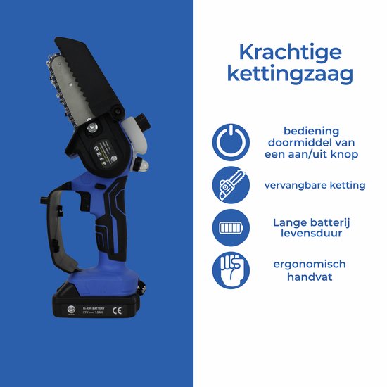 TETRA Tools - Mini kettingzaag - Accu kettingzaag - RT-CS21 Mini Kettingzaag - incl. Koffer - Oplaadbaar - 1 Accu met Oplader van TETRA Tools — afbeelding 5