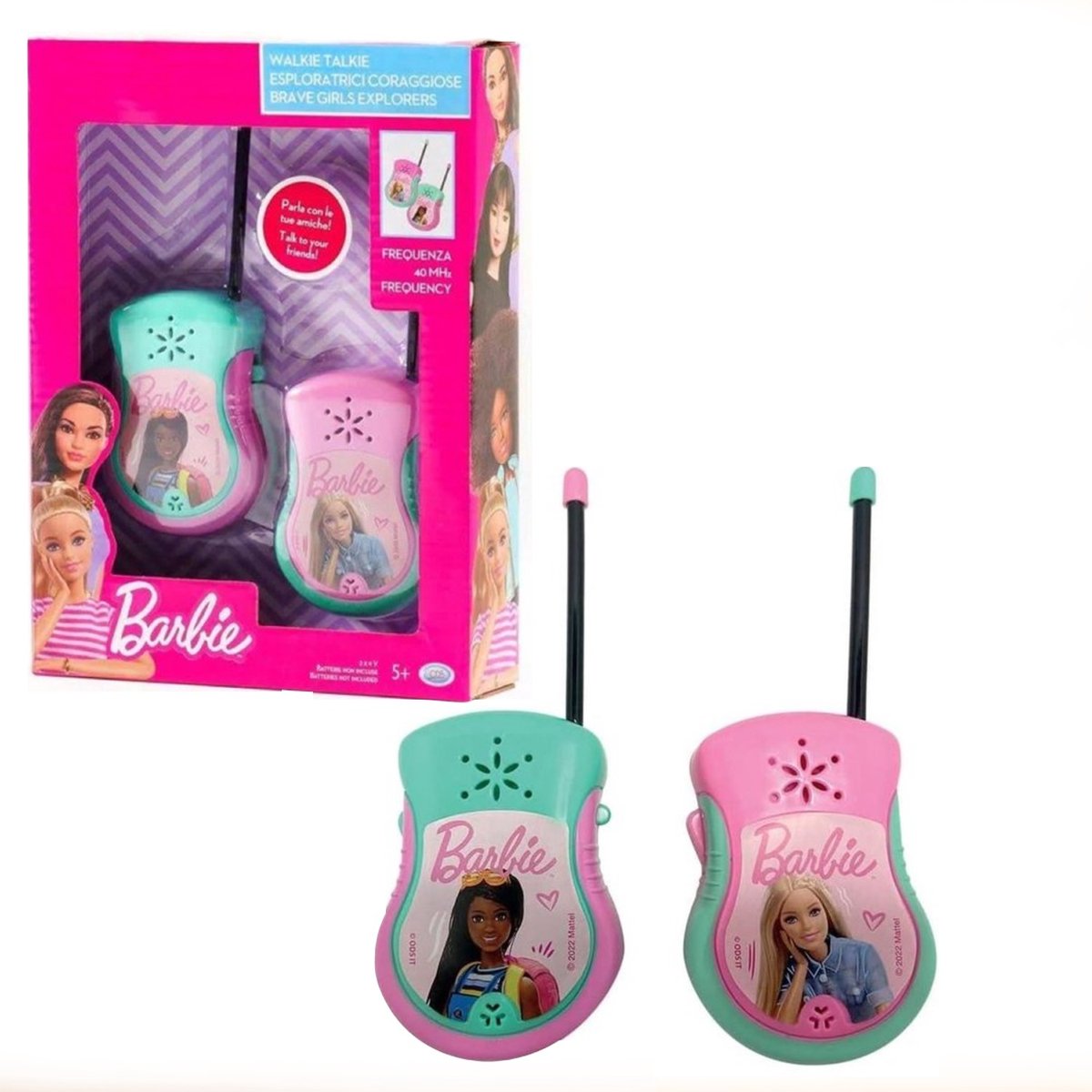 Barbie Walkie Talkie Voor Kinderen - 70m Bereik - Set van 2 Walkie Talkie - Roze