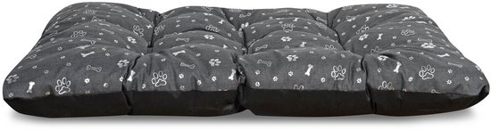 Hondenbedkussen PRESTIGE 100x70 cm waterdicht zilveren botten