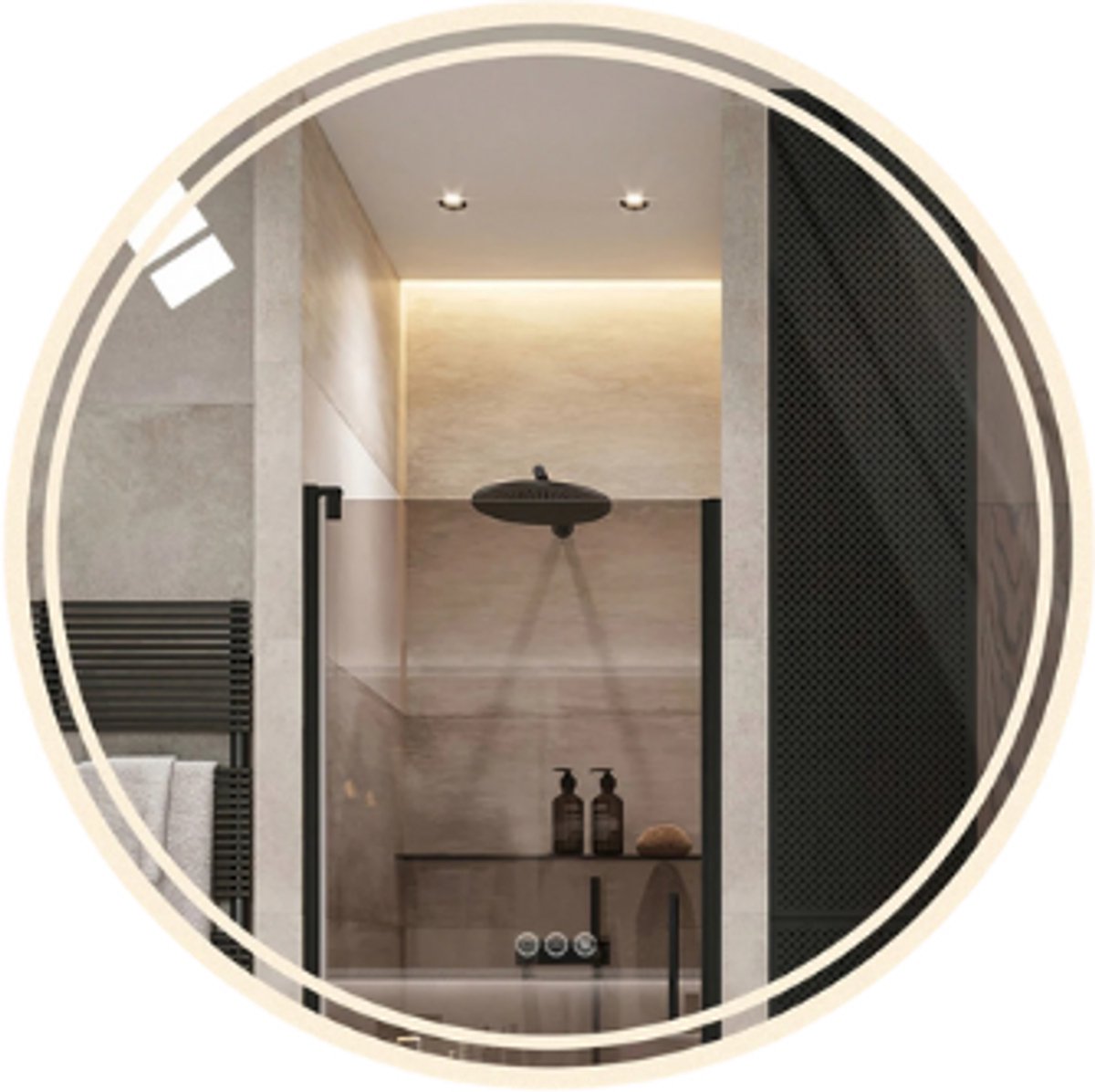 Mygroot - Badkamer Spiegel Met Led-verlichting - Cirkel - Wandmontage - Verlichte - Spiegel Anti-Fog - 3 Kleuren Veranderen - IP65 Dimbaar