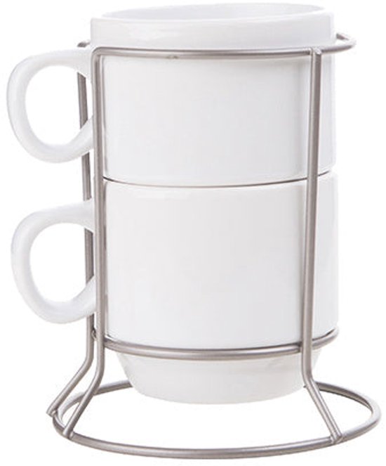 Paxanpax PSA462_09 Stackable Set Of 6 Espresso Ceramic
