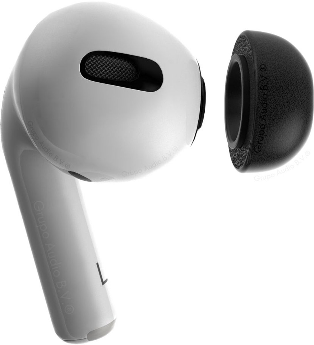 Foam eartips geschikt voor Airpods Pro (2) - zwart - 6× Large - zachte memory foam opzet oortjes - foamigo®