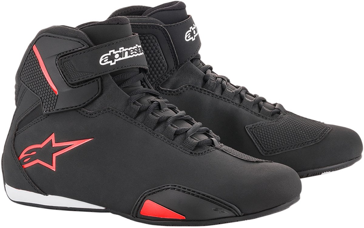 Alpinestars Sektor Motorschoenen Zwart Wit Rood Fluo - Maat 14 - Laars